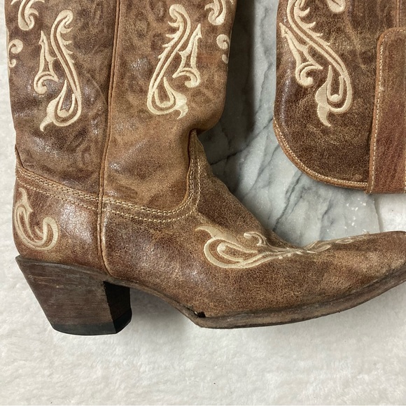 SOLD     Corral Cowboy Cowgirl Boots Sz 9 Honey Cortez Embroidered Tan Brown - Picture 10 of 15